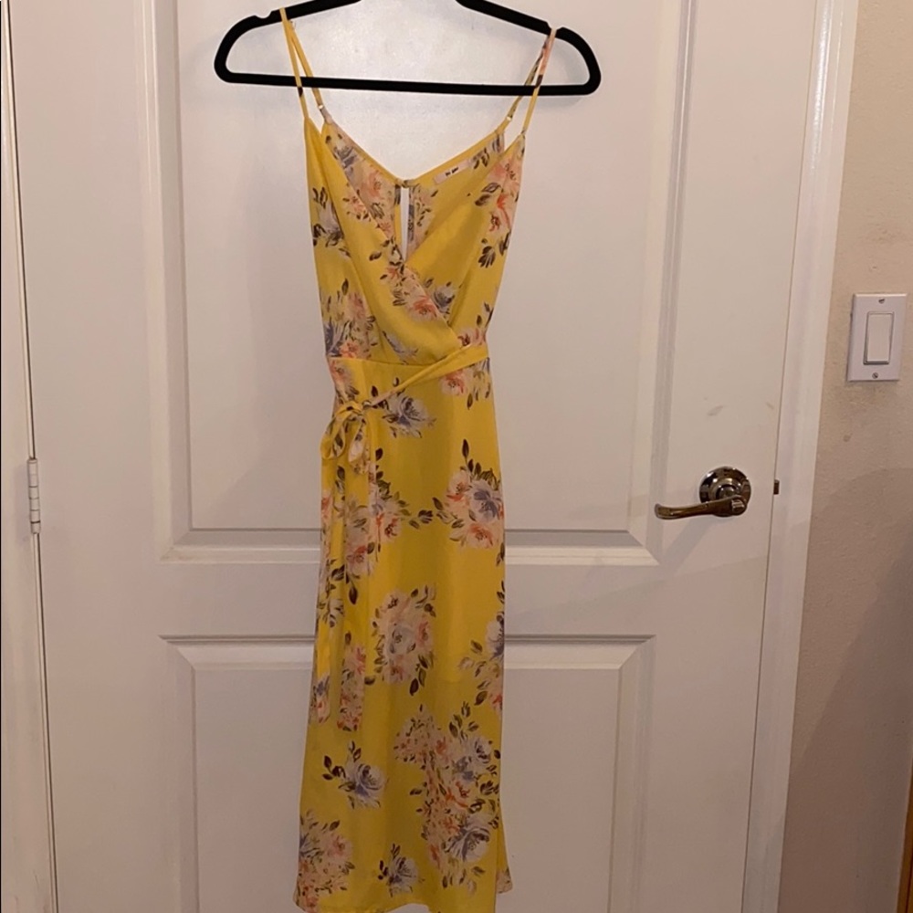 Yellow Floral Dress with slit